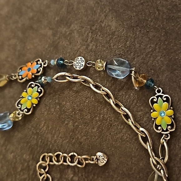 BRIGHTON Long Two-sided Floral Tile Chain Sun Joy Station Necklace - Picture 4 of 10